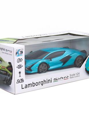 Машина на радіокеруванні "lamborghini sian" (бірюзовий)5 фото