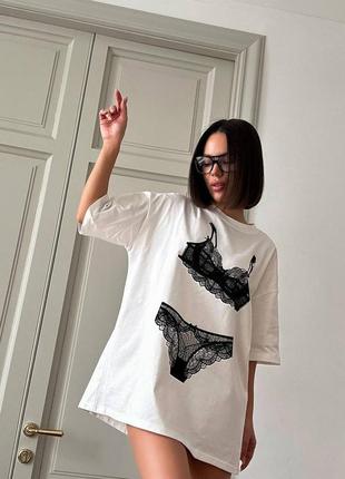 Стильная женская трендовая футболка свободного кроя с оригинальным принтом 😍5 фото