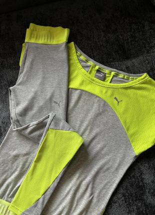 Серо салатовый спортивный костюм puma1 фото