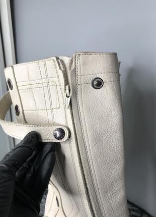 Винтажные высокие байкерские белые боты кожаные ботинки сапоги толстые rundholz owens7 фото