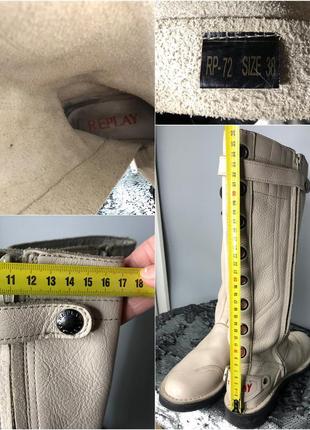 Винтажные высокие байкерские белые боты кожаные ботинки сапоги толстые rundholz owens6 фото