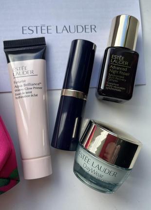 Набор estée lauder: база,крем,сиворотка,помада 4202 фото