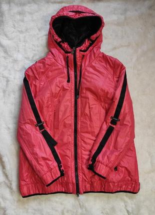 Красная длинная короткая куртка деми пуховик демисезонный батал большого размера mishele1 фото