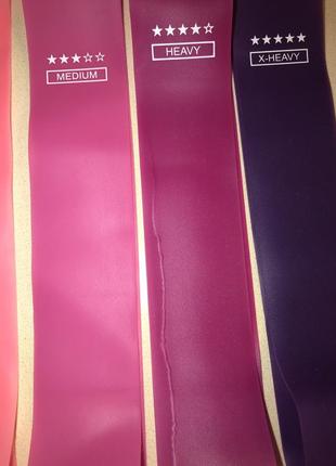 Сет фітнес-гумки для ніг та сідниць набір з 5 штук колір рожевий2 фото