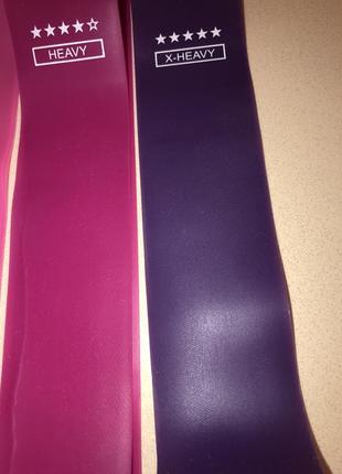 Сет фітнес-гумки для ніг та сідниць набір з 5 штук колір рожевий6 фото