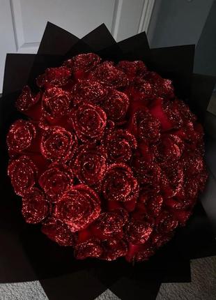 Букет із атласної стрічки троянд декоративний квіти з атласної стрічки подарунок дівчині мамі сестрі подрузі коханій5 фото