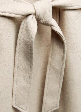 Довге пальто на основі вовни з поясом5 фото