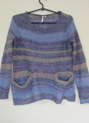 Тоненький свитер пуловер с карманами1 фото