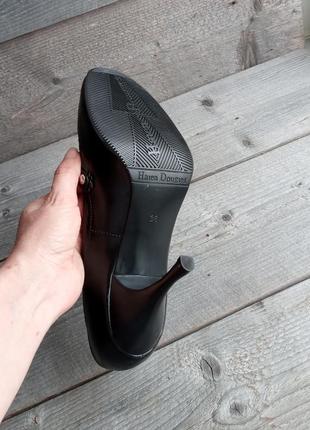 Уценка черные кожаные туфли лодочки на шпильке классические на каждый день с леопардовым принтом3 фото