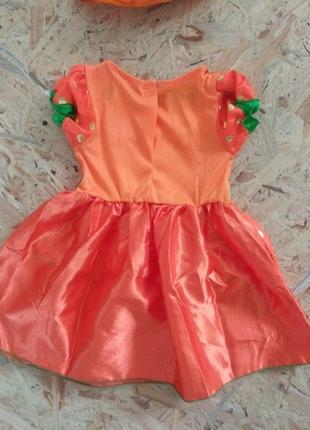 Карнавальное платье тыковка тыква гарбузка мандарин апельсин 2-3 года продажа3 фото