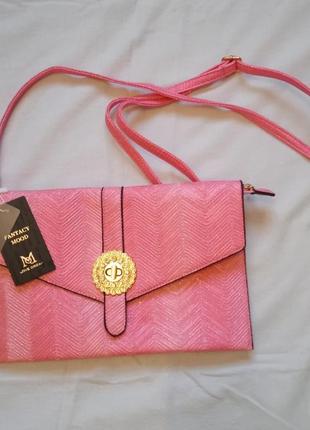 Стильна рожева гламурна блискуча сумка love dream fantasy mood1 фото