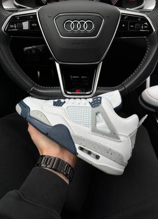 Чоловічі кросівки nike air jordan 4 retro white blue