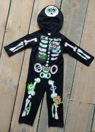 Карнавальный костюм скелет скелетик 1-2 года на хэллоуин