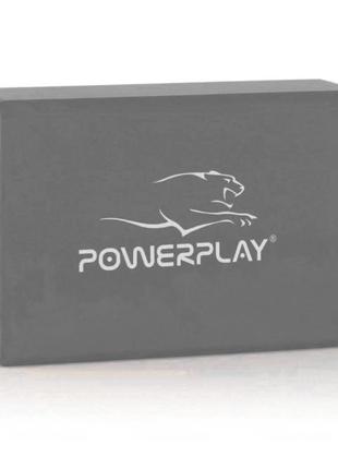 Блок для йоги powerplay 4006 yoga brick сірий