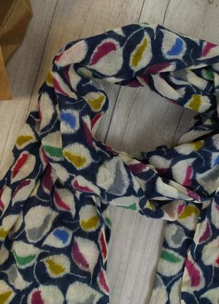 Женский палантин синий шарф с принтом2 фото