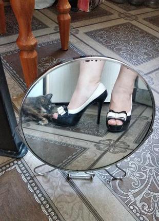 Туфли босоножки, на высоком каблуке, лакированные, бежевые черные кремовые, 38 р-р2 фото