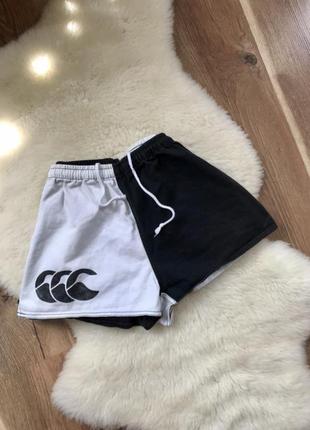 Джинсовые черно белые шорты canterbury harlequin short black/white спортивные шортики коттон