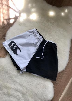 Джинсовые черно белые шорты canterbury harlequin short black/white спортивные шортики коттон4 фото