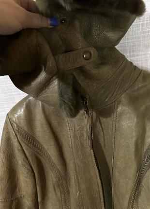 Куртка кожаная италия 🔥🔥🔥мех5 фото