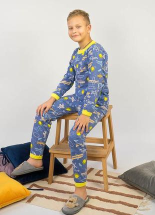 Легка піжама бавовняна з динозаврами, дино, лёгкая хлопковая пижама5 фото