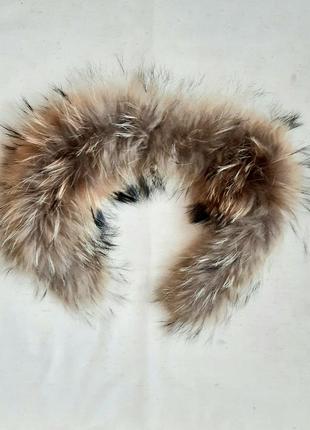 Опушка на капюшон натуральный мех енот