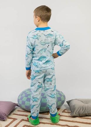 Легка піжама бавовняна з динозаврами, дино, лёгкая хлопковая пижама2 фото
