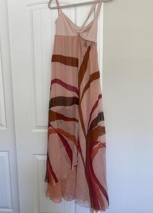 Вечернее длинное платье сарафан дизайнерская итальянская шелковая шелковая шелковая шелк patrizia pepe 442 фото