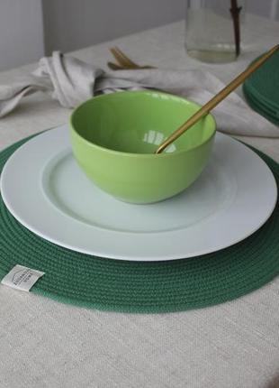 Сервировочный коврик,подставка под тарелку,подтарельник в цвете зеленая трава2 фото