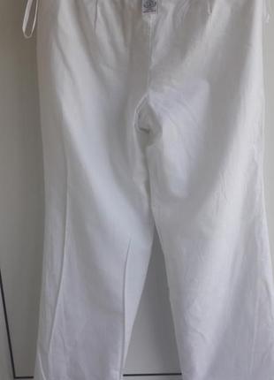 Next льняные белые брюки,штаны прямые.4 фото
