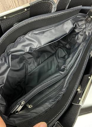 Женская городская сумка черная натуральна замша6 фото
