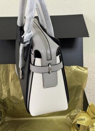 Сумка michael kors mercer medium color-block leather belted satchel4 фото