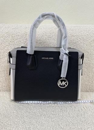 Сумка michael kors mercer medium color-block leather belted satchel9 фото