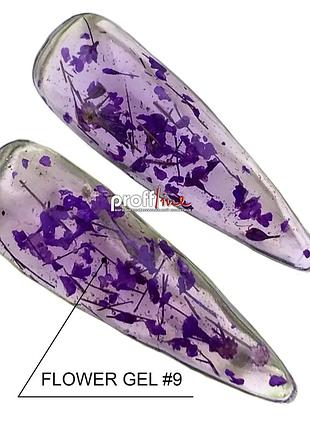 Гель для дизайна ногтей с сухоцветами crooz flower fairy gel №9 сиреневый, 5 мл
