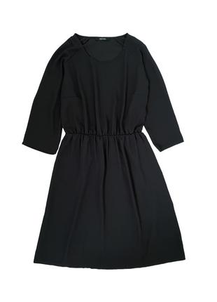 Черное базовое шифоновое платье еsmara, m/l4 фото