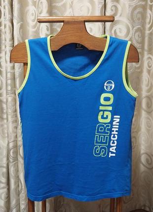 Качественная стильная брендовая майка sergio tacchini 100% cotton2 фото