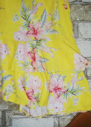 Sale юбка жёлтая в цветочный принт от new look новая2 фото