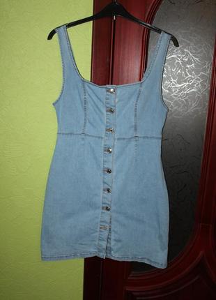 Джинсовый сарафан, стрейч, 14, eur размер 42, наш 48 от denim co1 фото