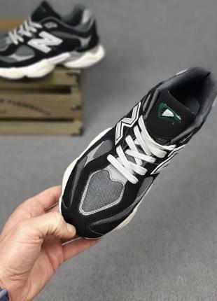 Круті кросівки new balance 9060 black grey  замшевые демисезонные кроссовки нью беланс 9060 чёрные  с серым и бежевым5 фото