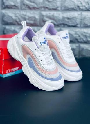 Женские кроссовки puma белые текстиль кроссовки пума