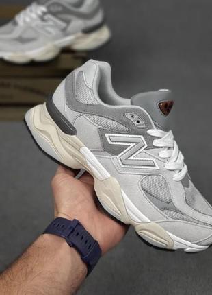 Круті кросівки new balance 9060 Ducks grey  замшевые демисезонные кроссовки нью беланс 9060 серым и бежевым