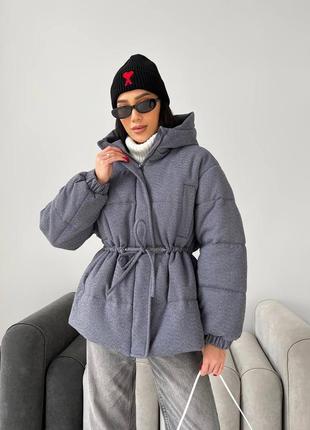 Премиум зимний пуховик темно синий -20° xs s m l ⚜️ приталена зимова куртка тепла2 фото