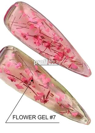 Гель для дизайна ногтей с сухоцветами crooz flower fairy gel №7 розовый, 5 мл