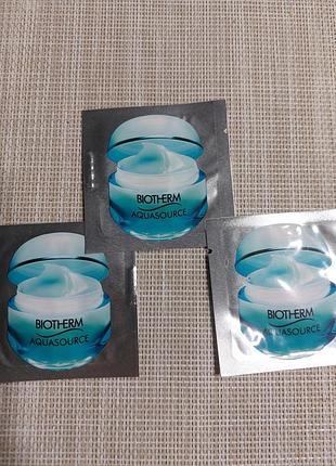 Зволожуючий крем biotherm aquasource 48h continuous release hydration cream пробника по 1 ml. тестер2 фото