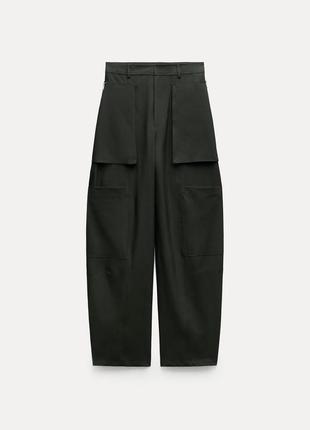Штани-карго zw collection із блискавками zara