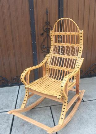 Кресло-качалка плетеные из лозы "разборная" бежевая3 фото