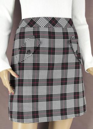 Стильная юбка "dorothy perkins" в клеточку. размер uk8/eur36, s.3 фото