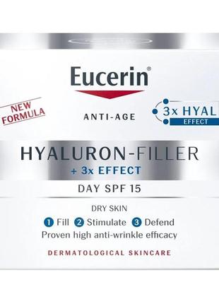 Омолаживающий дневной крем eucerin hyaluron-filler spf 15 для сухой кожи1 фото