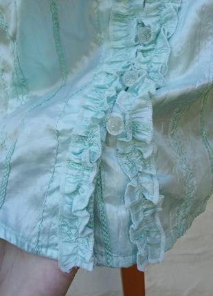 М'ятна атласна обалденная легка блуза bonmarche 🍸 з гудзичками крижинки 💎5 фото