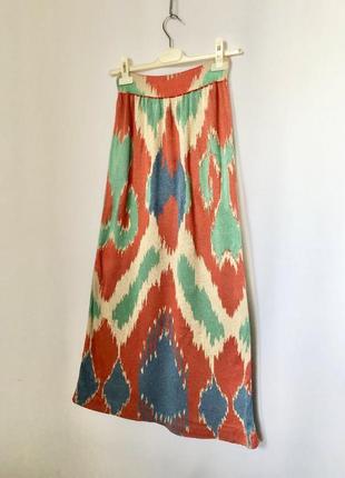 Peruvian connection юбка макси в этно бохо стиле tashkent skit жаккард икат с карманами перу8 фото
