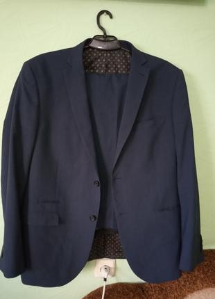 Чоловічий синій костюм (піджак, брюки) next tailoring1 фото